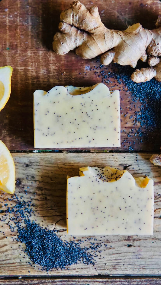 LEMONGRASS + GINGER POPPYSEED SOAP